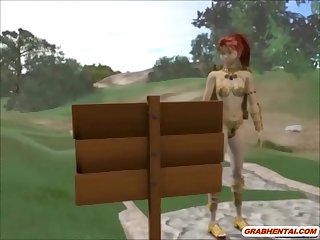 Sexy 3D anime monster fucked in the forest